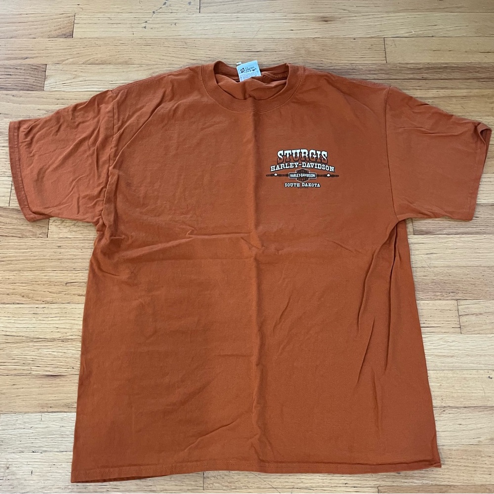 Harley Davidson Burnt Orange T-Shirt Size L